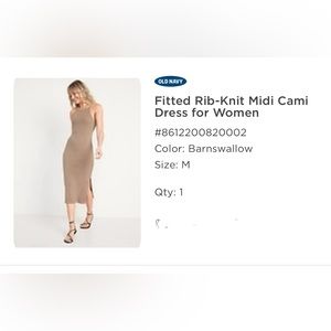 NWT old navy midi length ribbed dress in color “barnswallow”